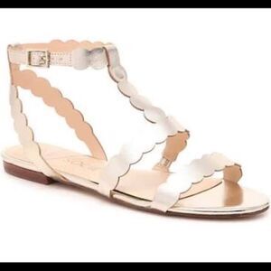 Sole‎ Society Odette Gold Ankle Strap Sandal Sz 10